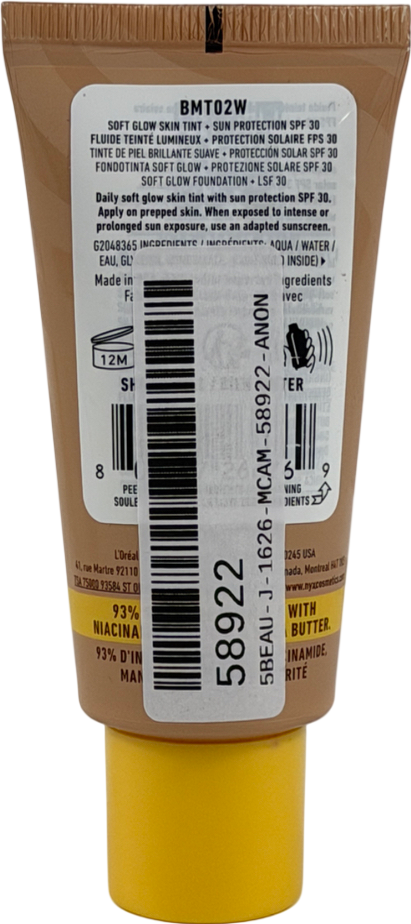 NYX Buttermelt Glaze Soft Glow Skin Tint + Spf/fps 30 Foundation 02 30ml