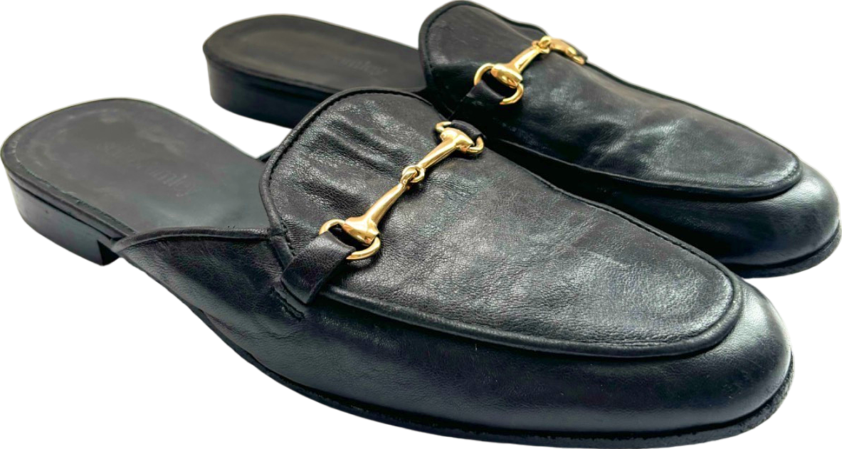 Russell&Bromley Black Leather Slippers UK 7