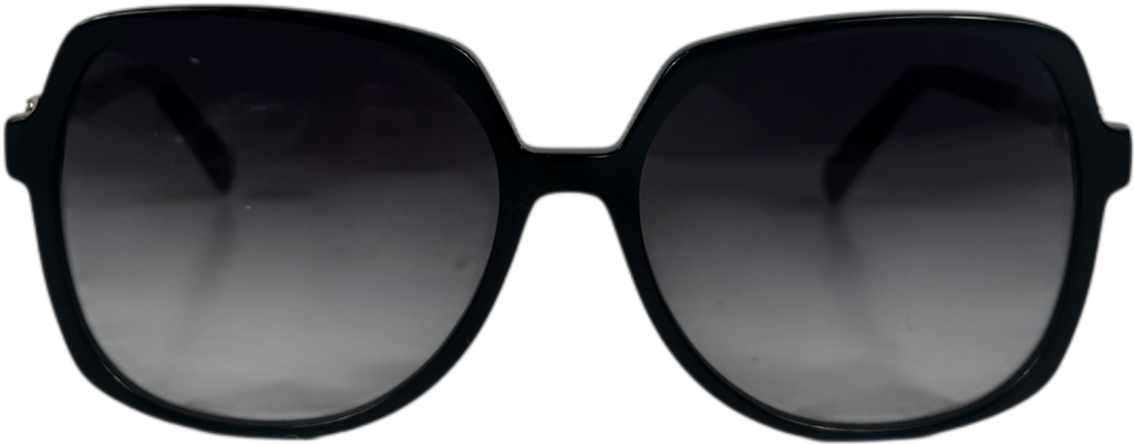 Karen Millen Black Rounded Gold Detail Sunglasses One Size
