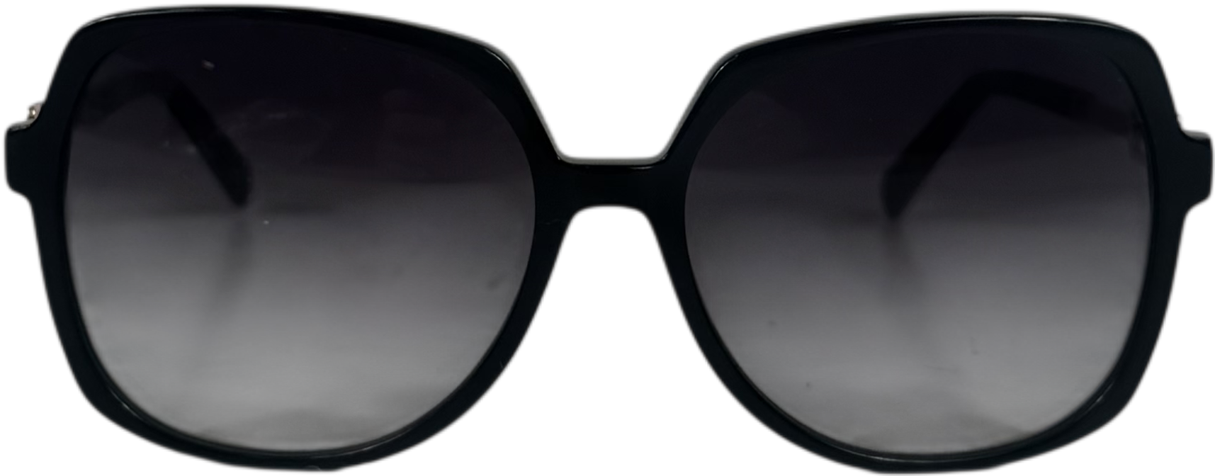 Karen Millen Black Rounded Gold Detail Sunglasses One Size