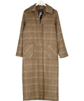 River Island Brown Handmade Oversize Check Brushed Long Coat UK 6