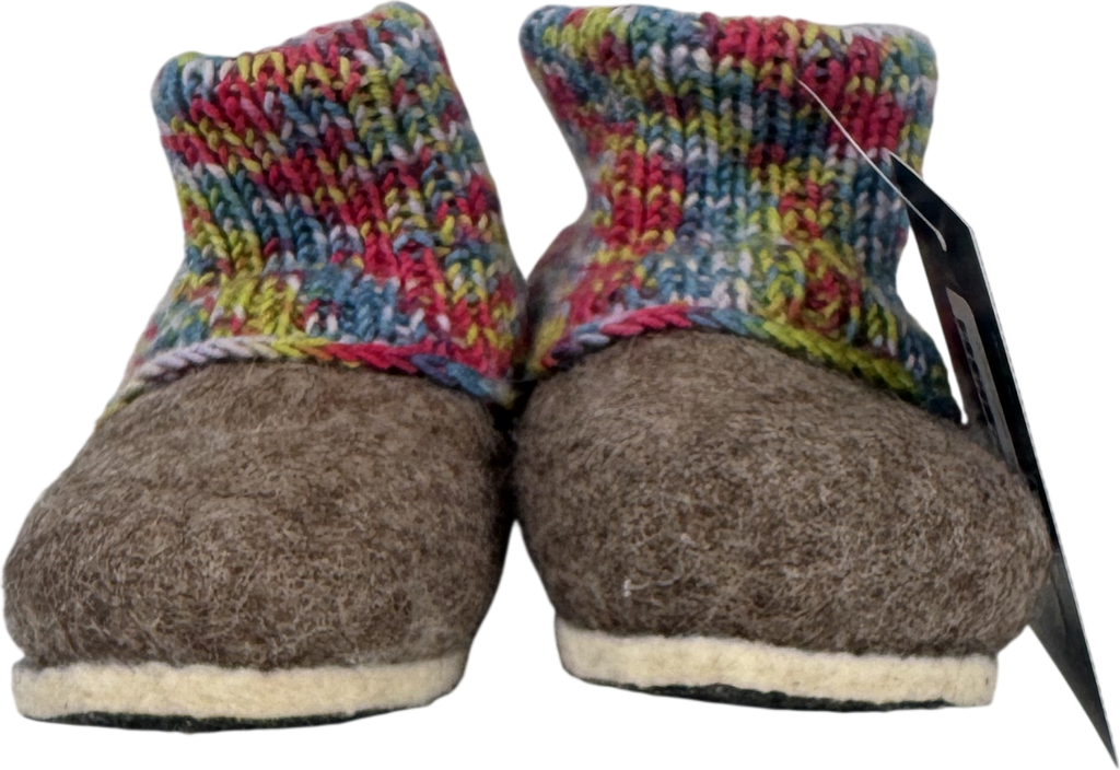 Multicoloured Handmade Soft Knit Slipper 12-18 Months