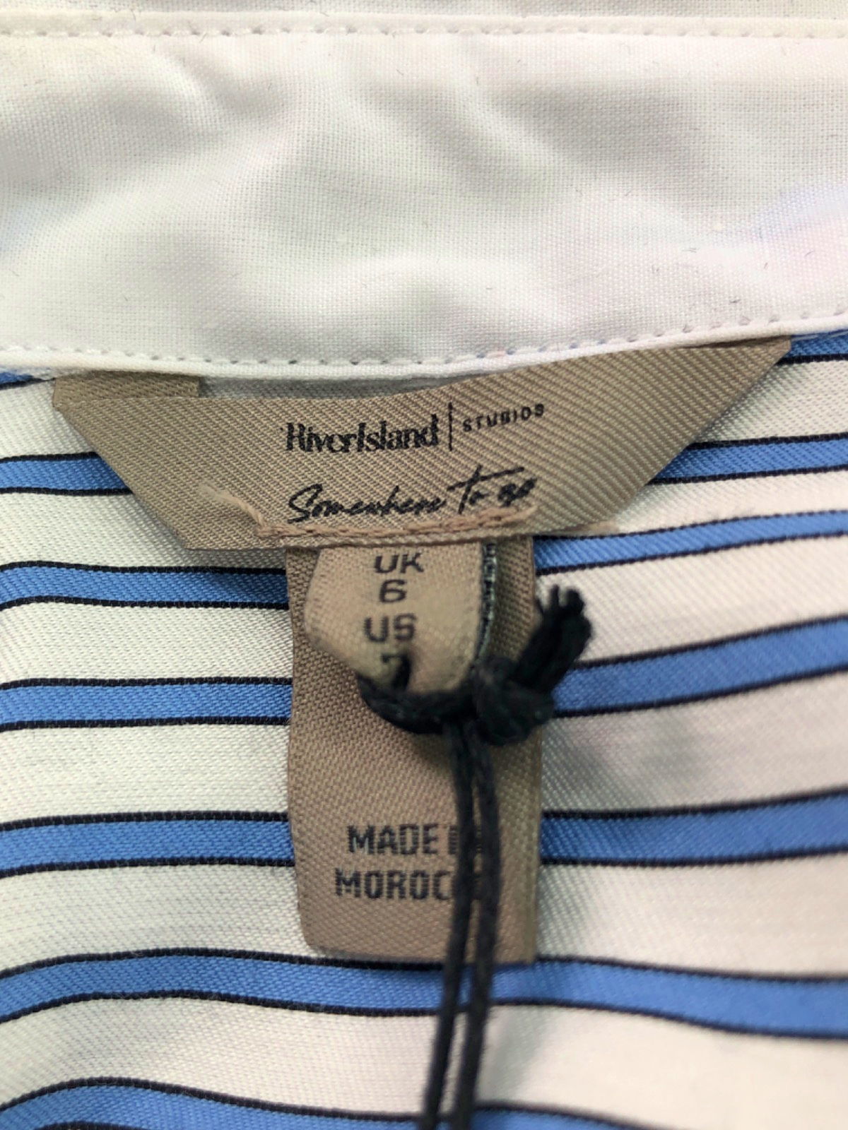 River Island Blue Striped Shirt UK 6
