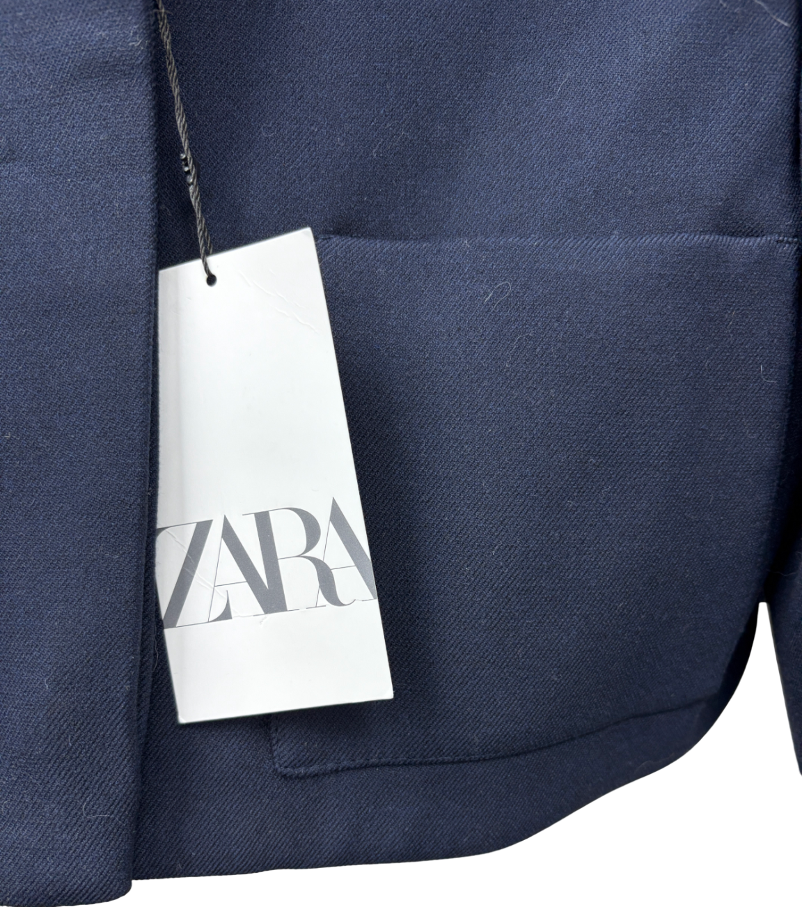 ZARA Blue Cropped Boxy Blazer UK M