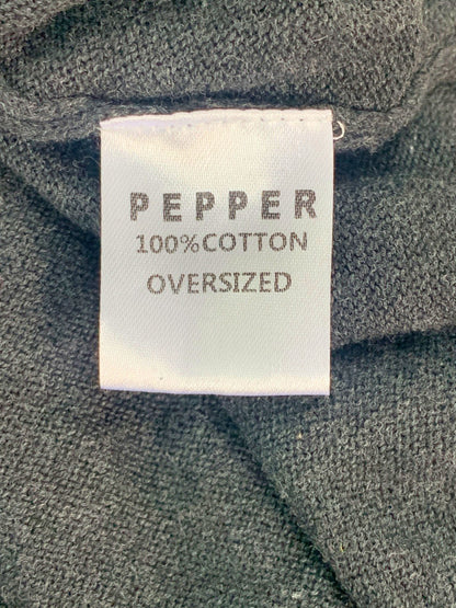 Pepper Black Oversized Cotton Turtleneck Jumper - Medium