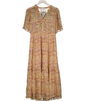 Ba&sh Pink Floral Midi Dress Sz1 UK 8
