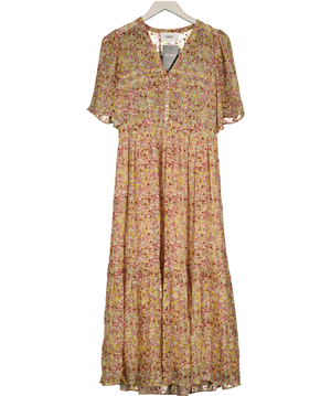 Ba&sh Pink Floral Midi Dress Sz1 UK 8