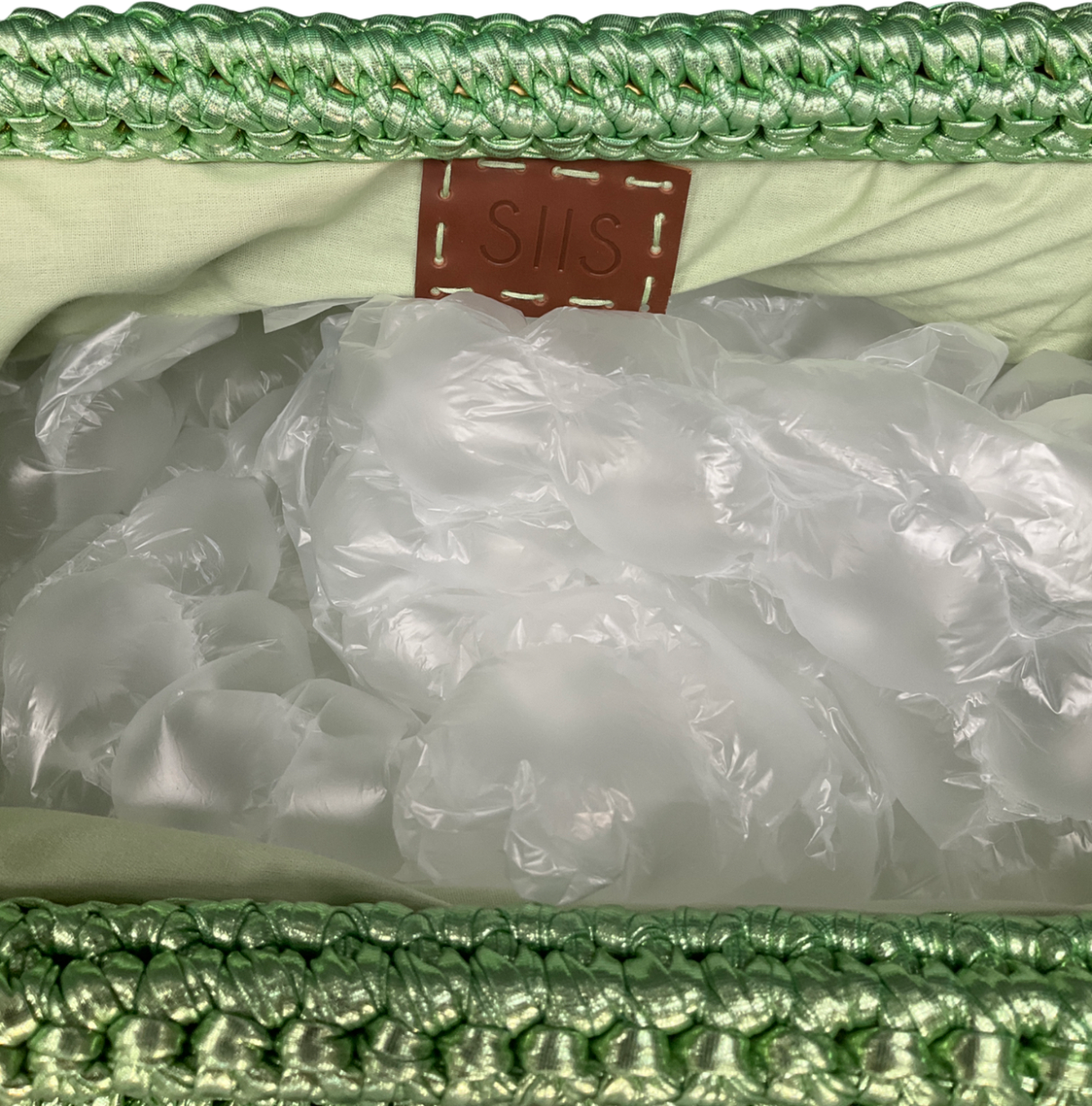 SIIS Metallic Handmade Raffia Woven Natural Clutch Bag One Size