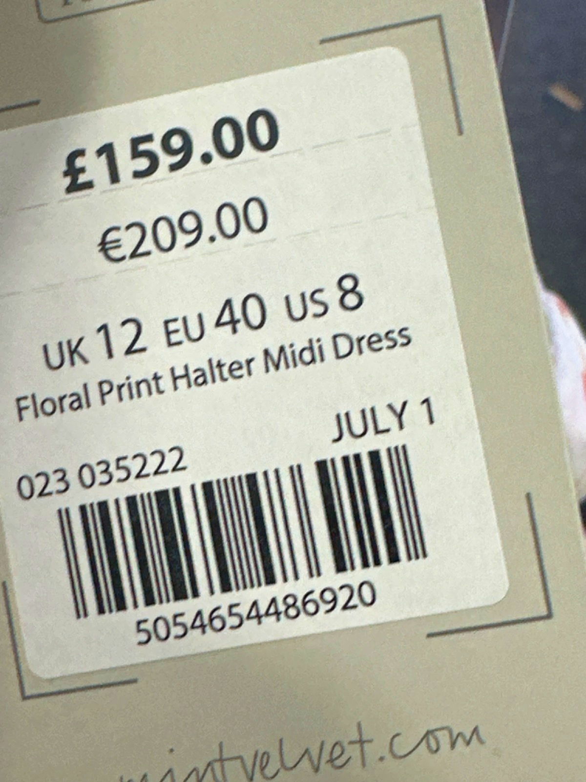 Mint Velvet Multi-colour Floral Print Halter Midi Dress UK 12