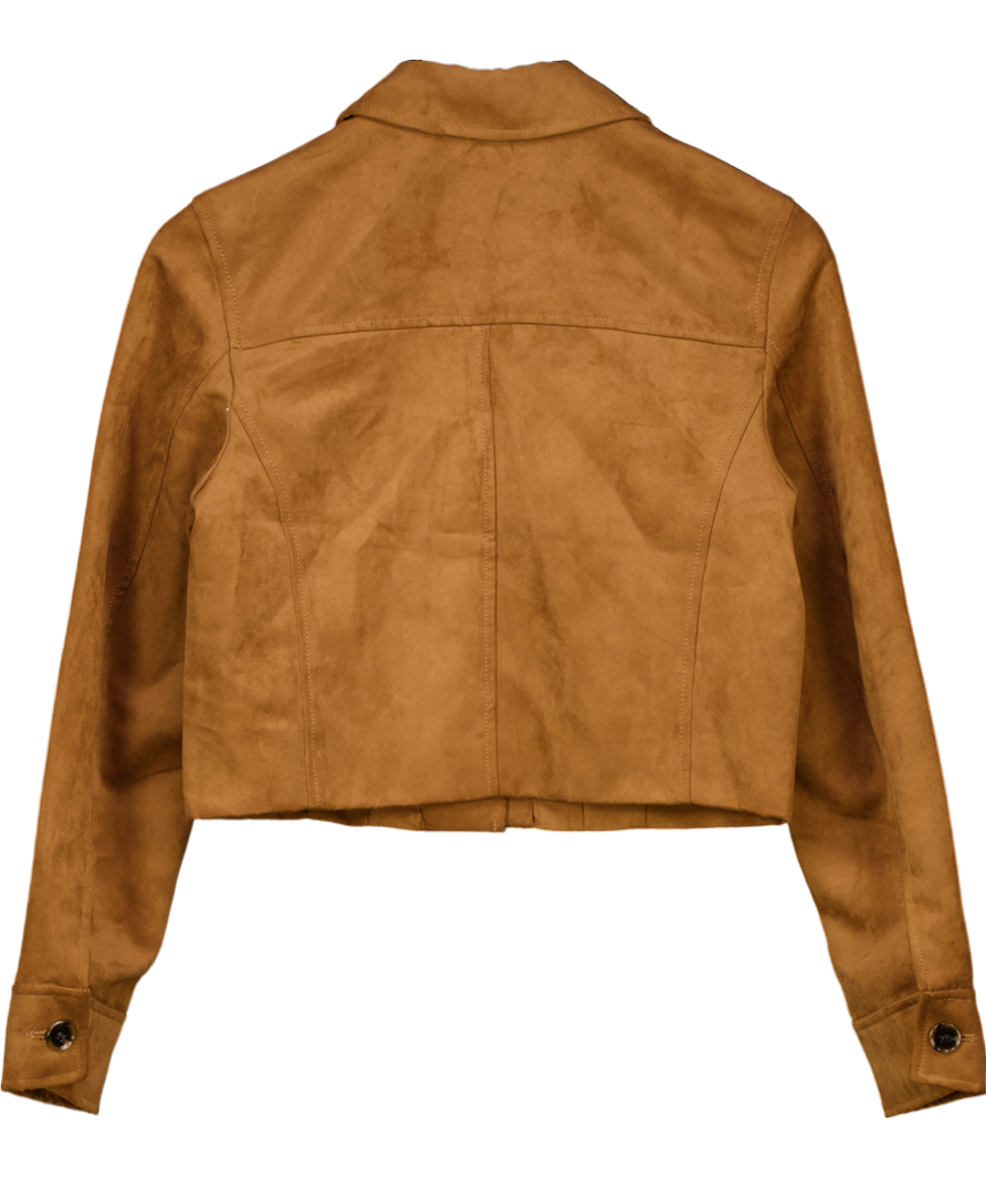 H&M Brown Faux Suede Nappa Jacket UK XS