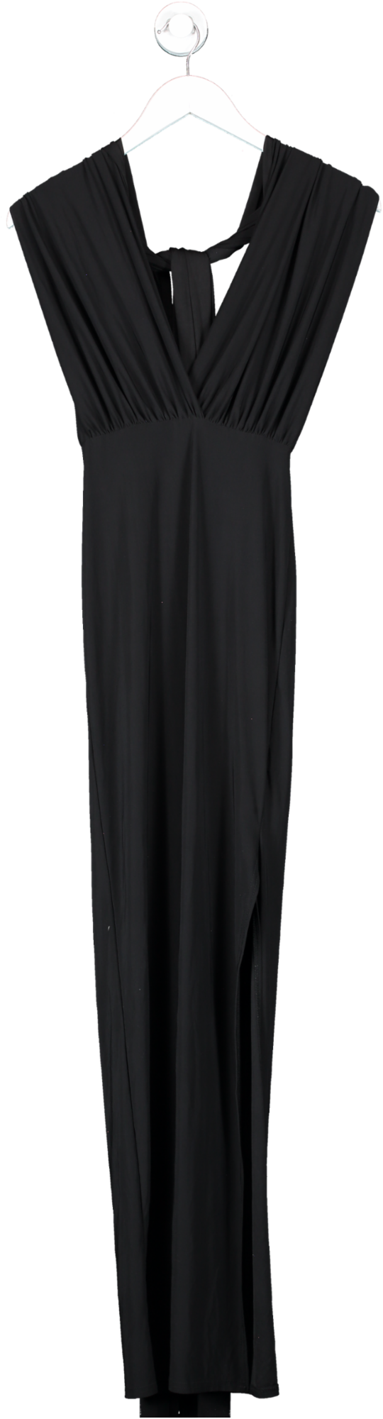 boohoo Black Slinky Multiway Maxi Dress UK 10