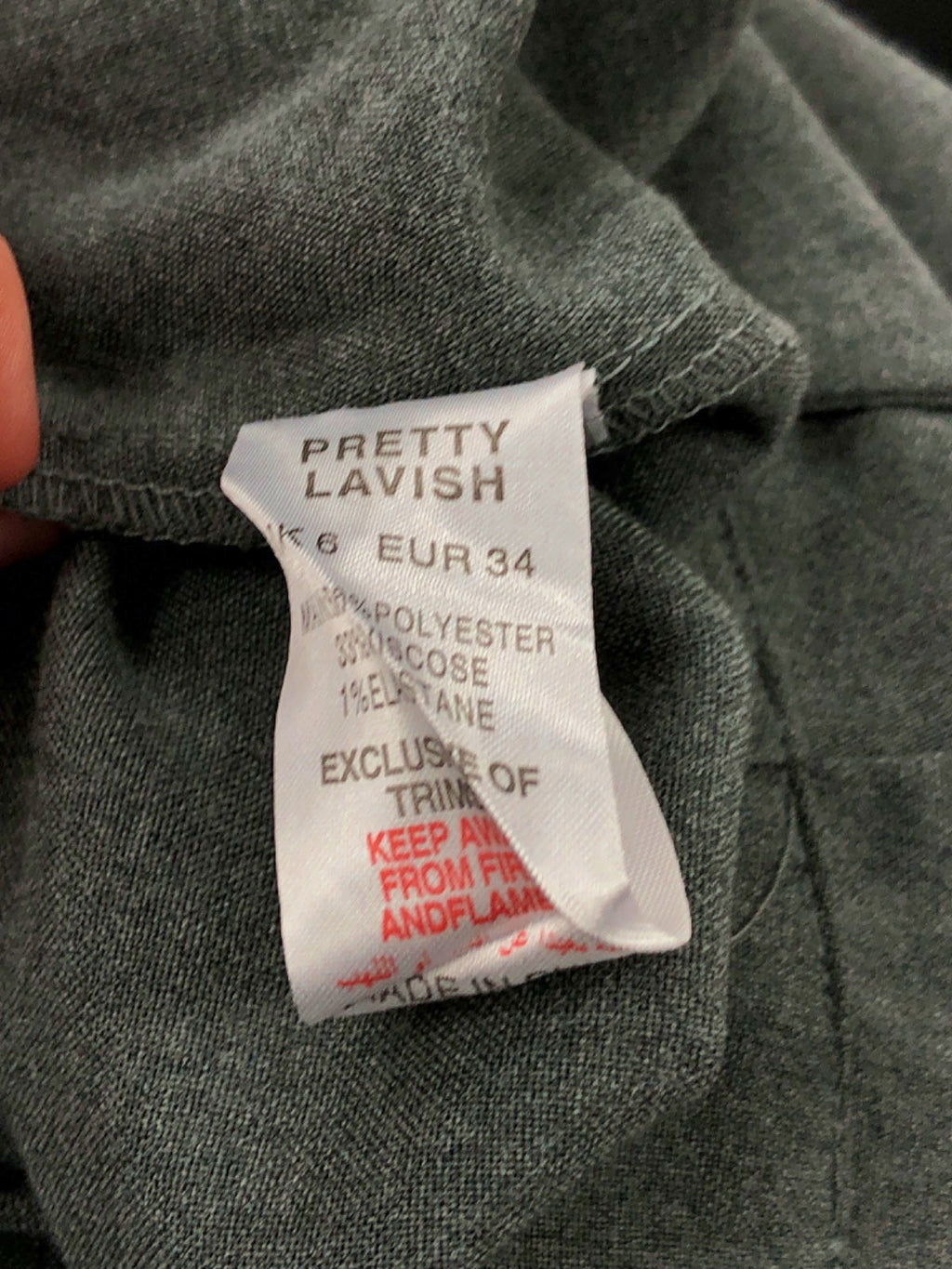 Pretty Lavish Grey Midi Pencil Skirt UK 6