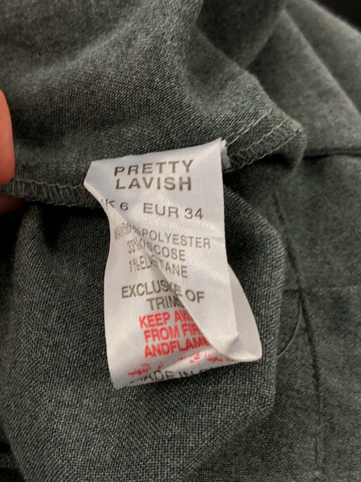 Pretty Lavish Grey Midi Pencil Skirt UK 6