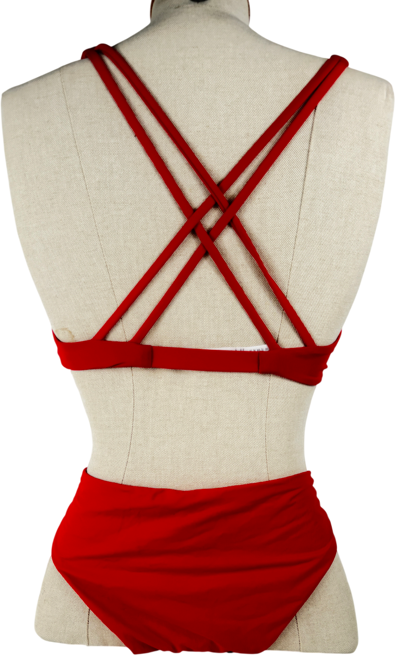 CRZ YOGA Red Sunshine Criss Cross Back Bikini UK 12