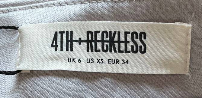 4th & Reckless Metallic Daphne Silver Embellished Mini Skirt UK 6