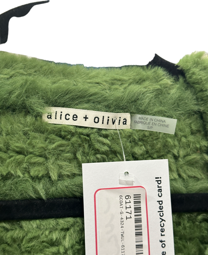 Alice + Olivia Green Faux Fur Jacket SP