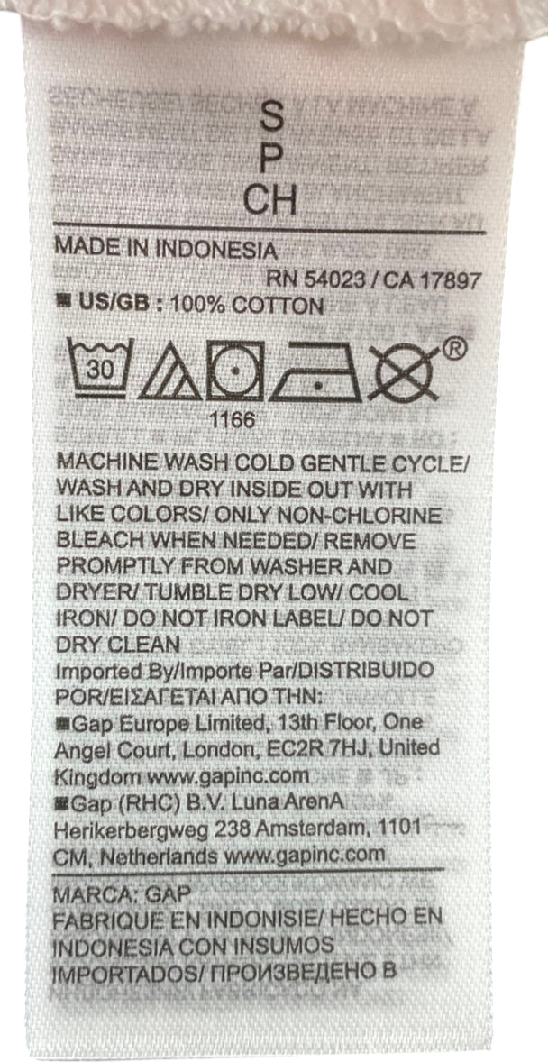 GAP White Crew Neck Vintage 100% Organic Cotton Short Sleeve T-shirt UK S