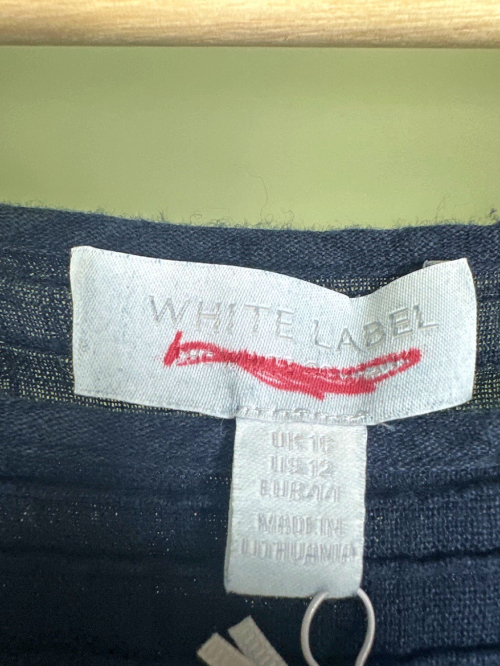 The White Company White Label Navy Linen Gauze Pintuck Blouse UK 16