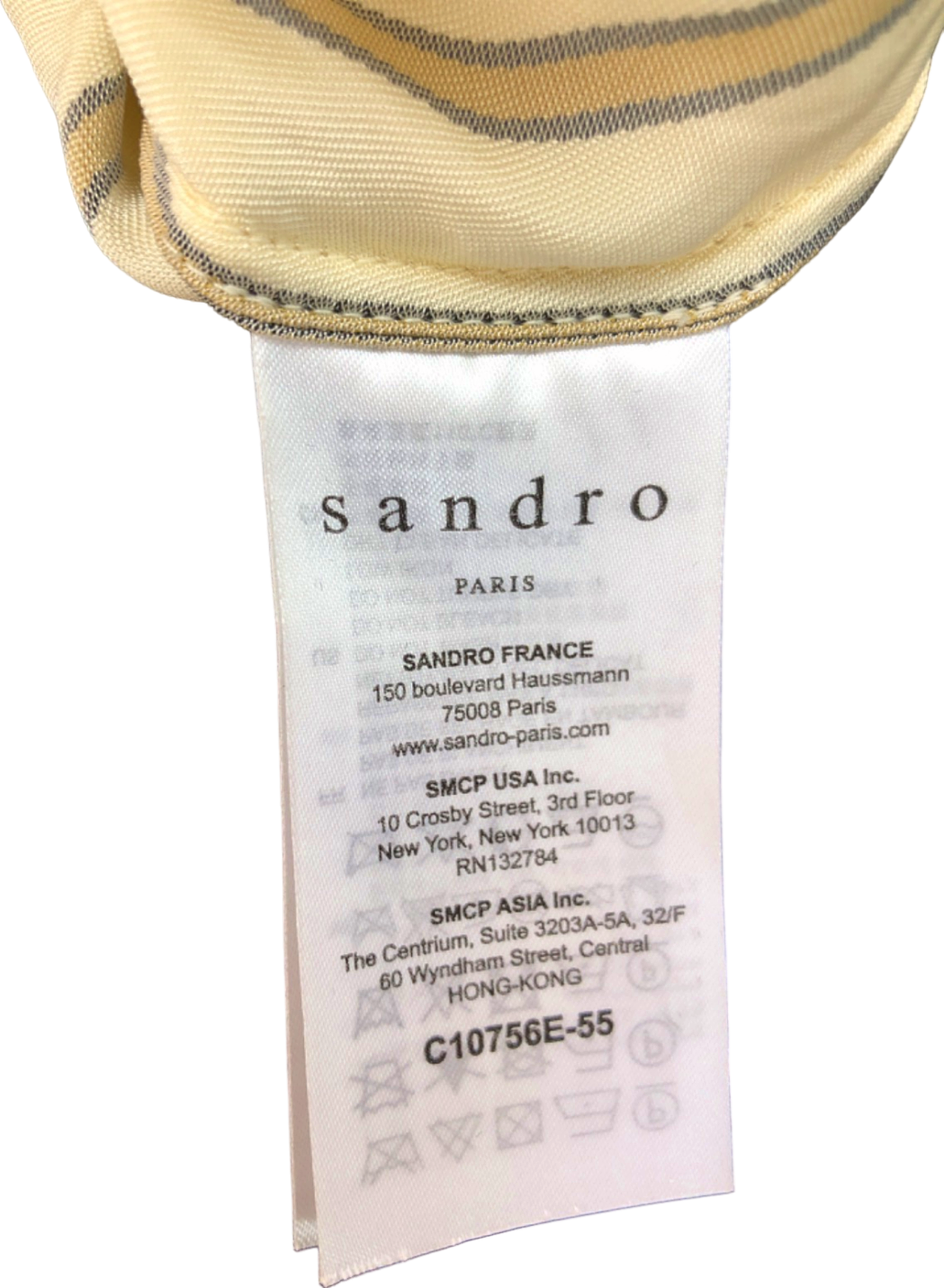 Sandro Beige Striped Shirt UK 12