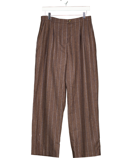 Rouje Brown Classic Straight Pants In Wool And Lace UK 14