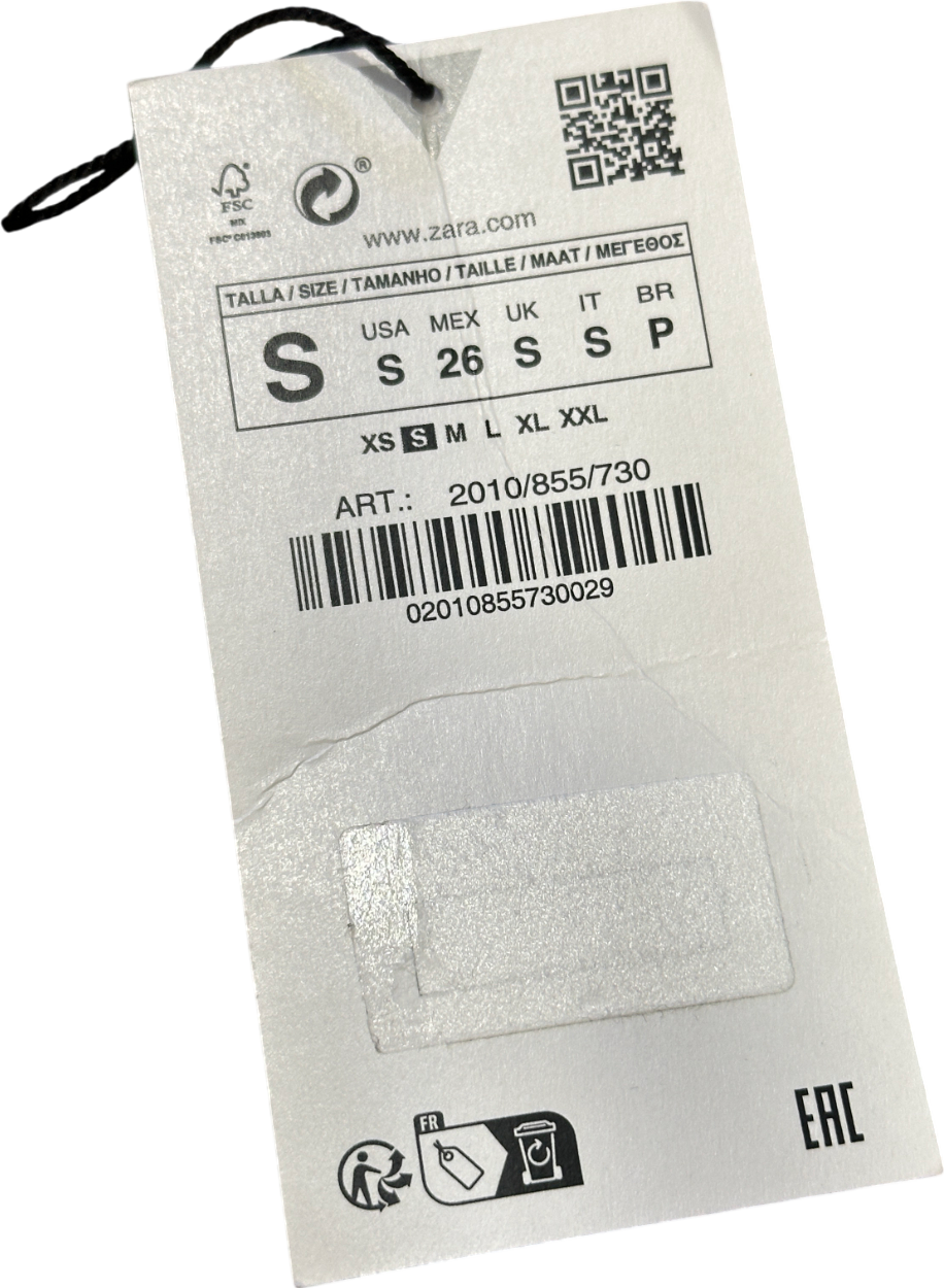 ZARA Beige Pinstripe Cropped Vest Top UK S