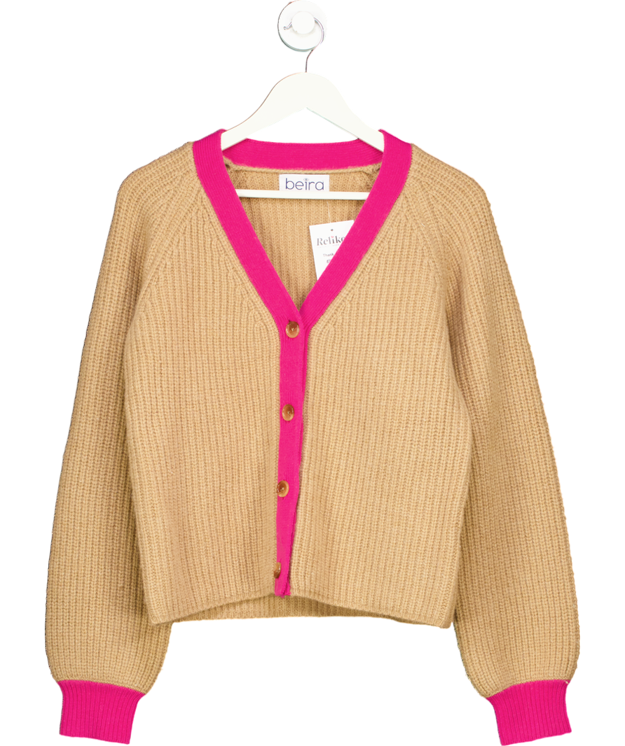 Beira Brown Michelle Wool And Cashmere Cardigan UK S