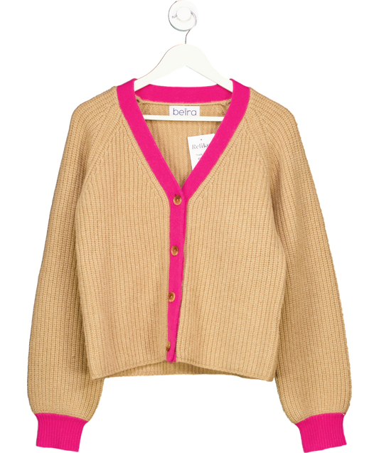 Beira Brown Michelle Wool And Cashmere Cardigan UK S