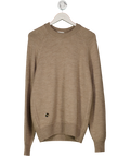 Sheep Inc Ltd Beige 100% Finest Merino Wool Crew Neck Jumper UK M