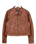 Superdry Brown Desert Leather Biker Jacket UK 16