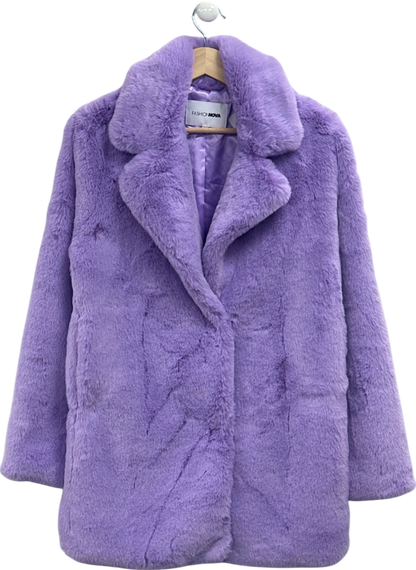 Fashion Nova Purple Faux Fur Coat UK XS