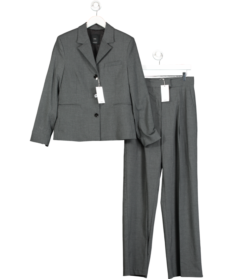 MANGO Grey Straight Button  2-piece Suit UK M & UK 10