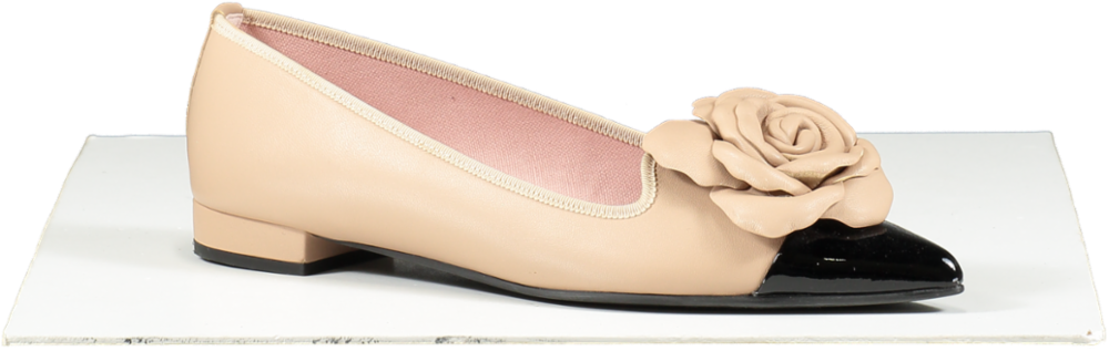 pretty ballerinas Beige Leather Rose Pumps UK 6.5 EU 39.5 👠