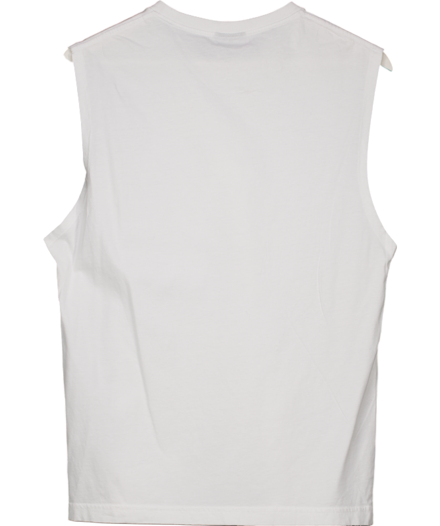 Ron Dorff White Cotton Kick Ass Sleeveless T-shirt UK S
