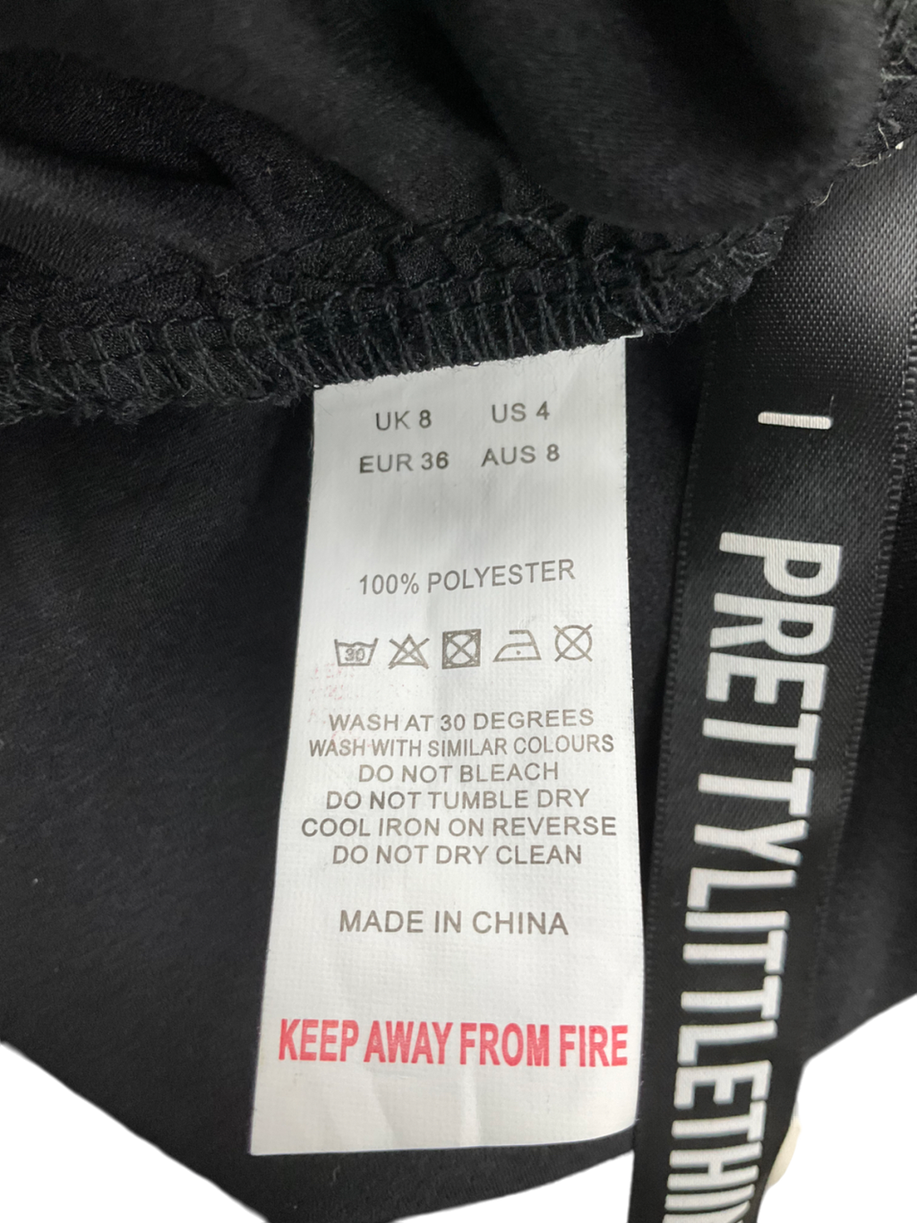 PrettyLittleThing Black Satin Cut Out Ruched Bodycon Dress UK S