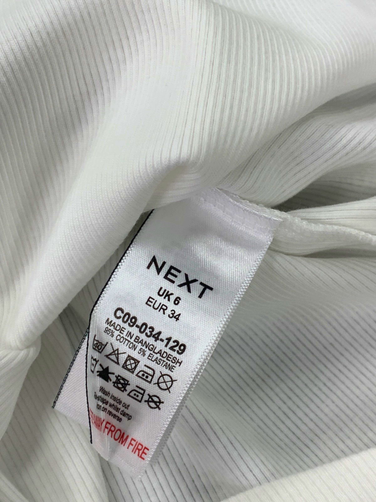 Next White Sleeveless Top UK 6