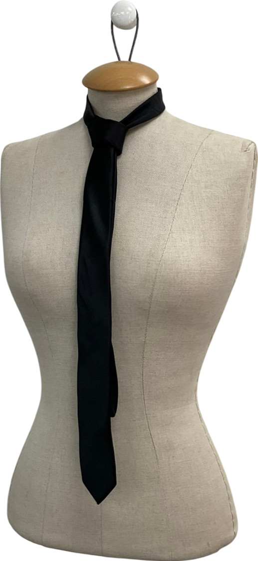 ZARA Black Slim Silk Tie One Size