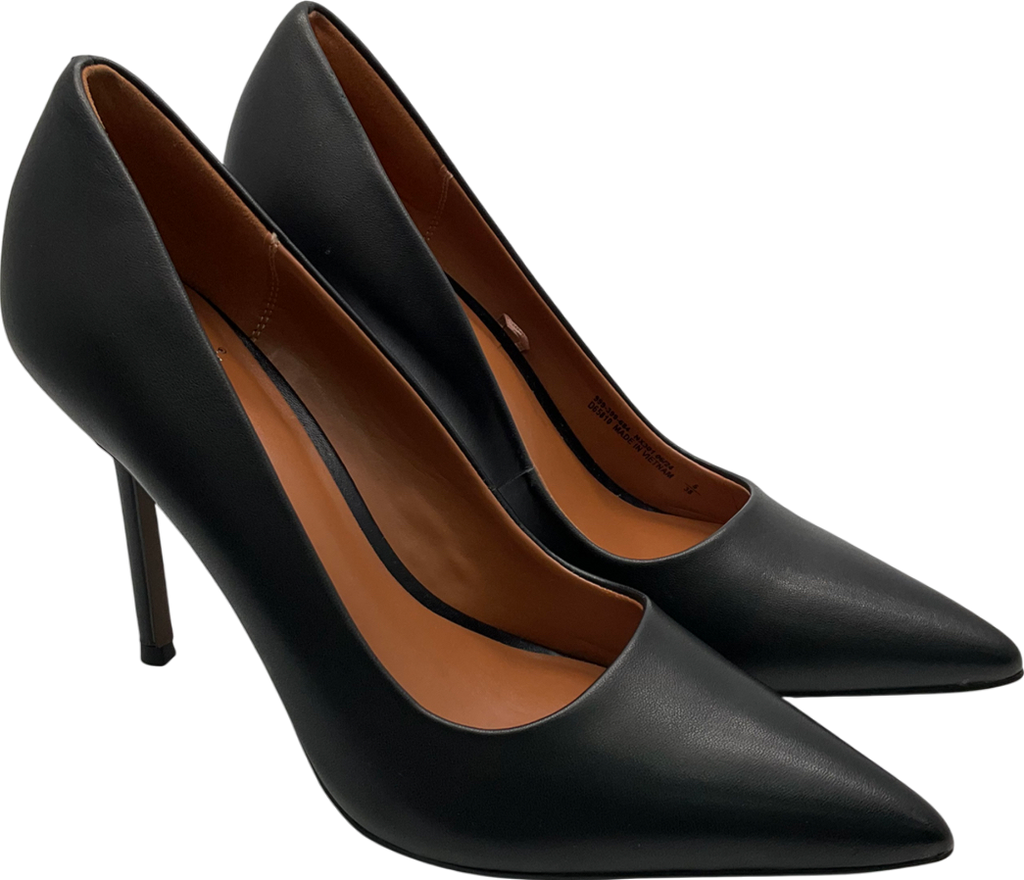 Next Black Leather Pointed Toe Stilettos UK 5 EU 38 👠