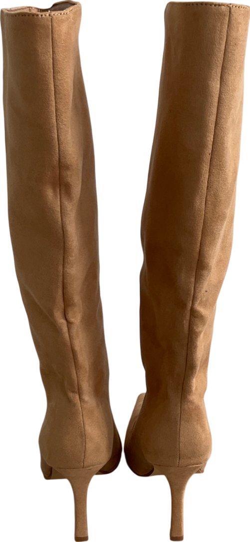 Ego Beige Cecil Square Toe Faux Suede Boots UK 6 EU 39 👠