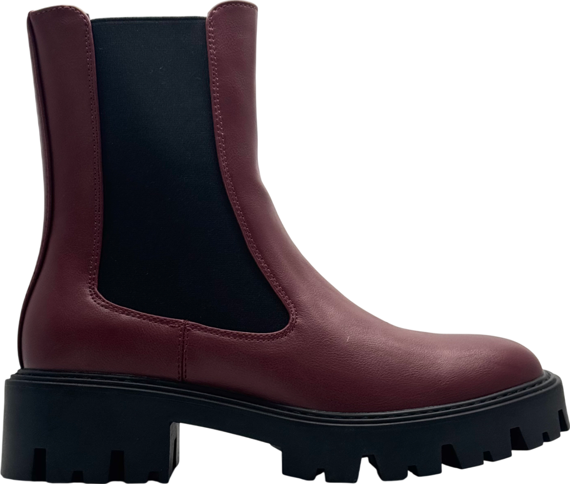 Only Burgundy Chelsea Boots UK 5 EU 38 👠