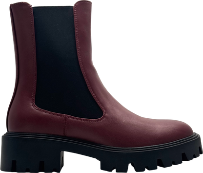 Only Burgundy Chelsea Boots UK 5 EU 38 👠