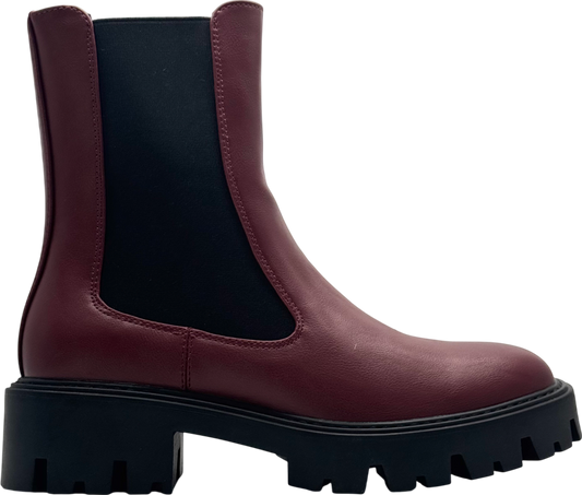 Only Burgundy Chelsea Boots UK 5 EU 38 👠