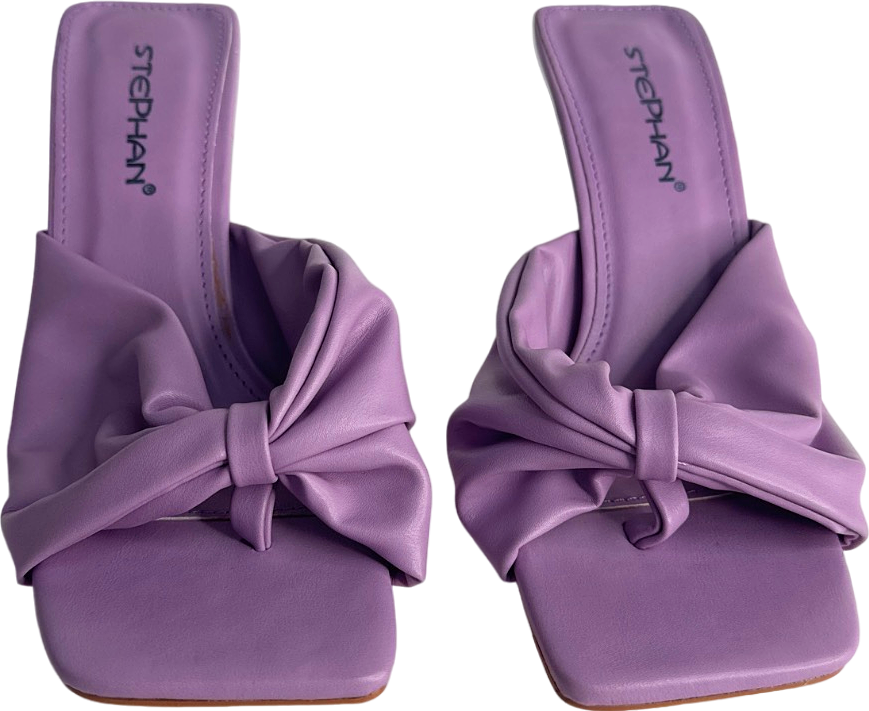 Stephan Purple Knotted Heeled Mules UK 4