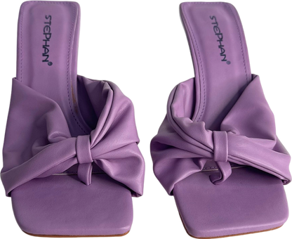 Stephan Purple Knotted Heeled Mules UK 4