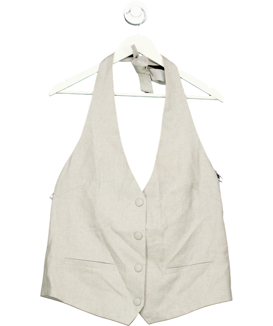 4th & Reckless Grey Open Back Waist Coat Top UK 10