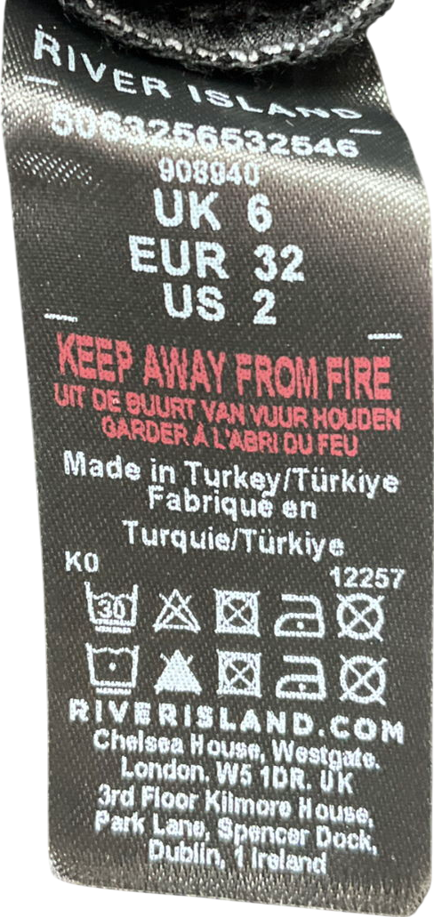 River Island Black Floral Mesh Maxi Skirt UK 6