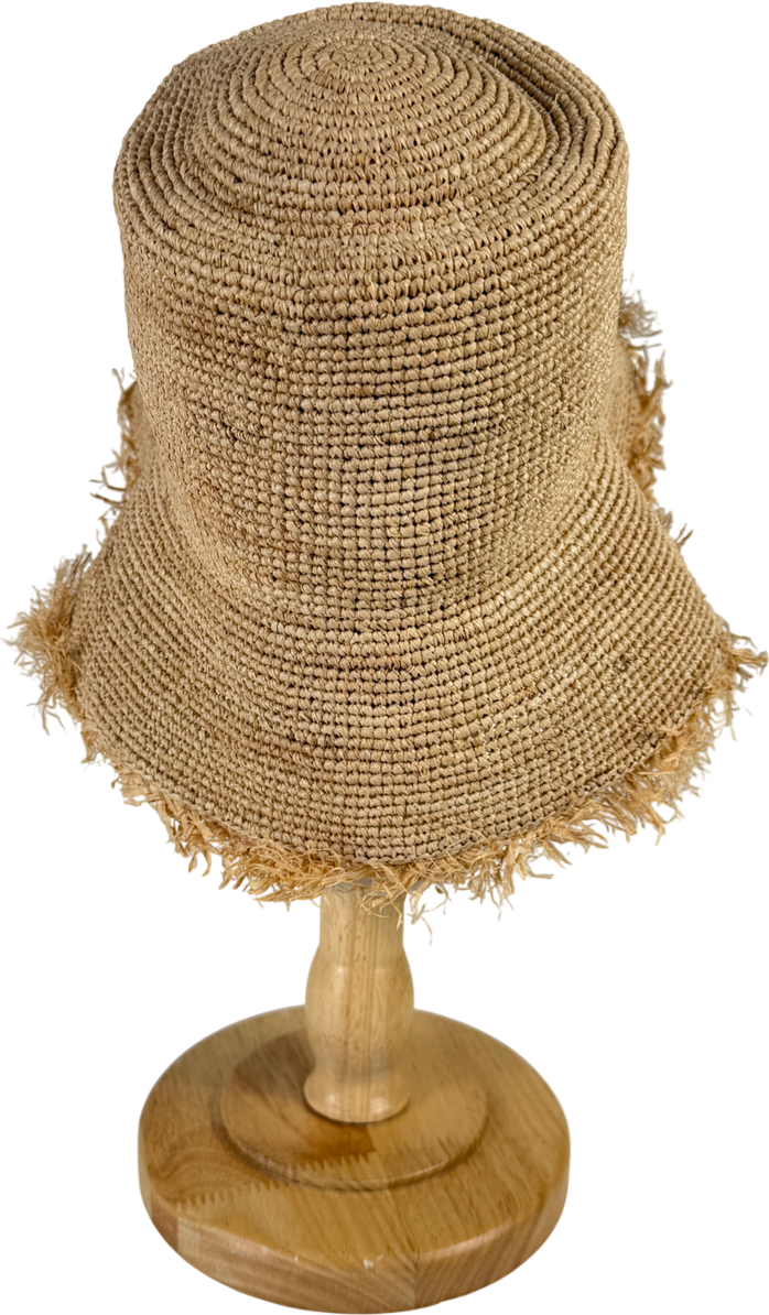 H&M Brown Straw Bucket Hat UK S