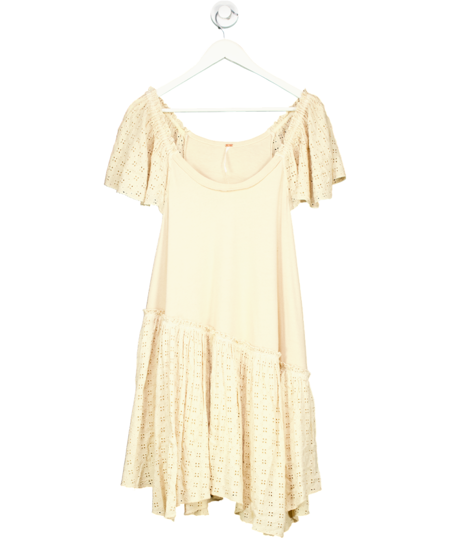 Free People Beige Wanderlust Mini Dress UK 6