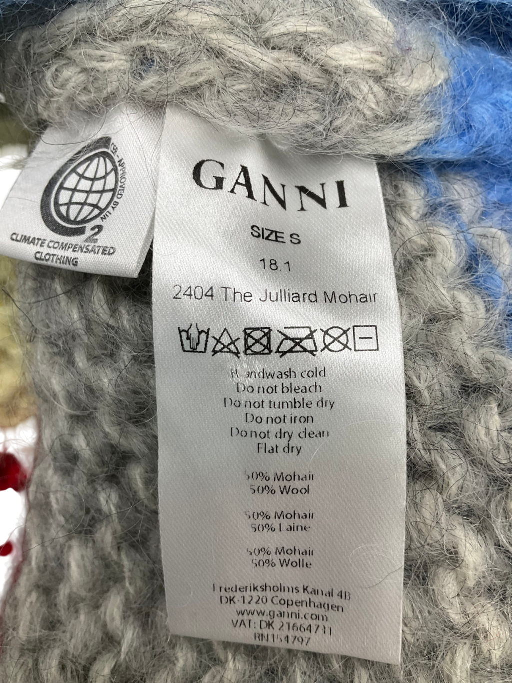 Ganni Multicoloured The Julliard Mohair Jumper UK S