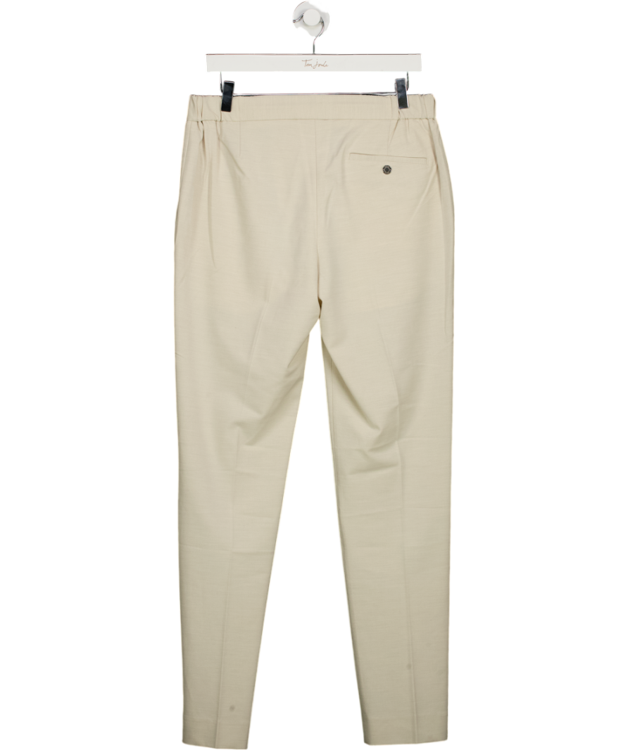 REISS Cream Found Slim-fit Drawcord Trousers In Ecru W30