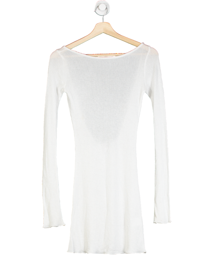 Bayse White Long Sleeve Backless Dress UK 6